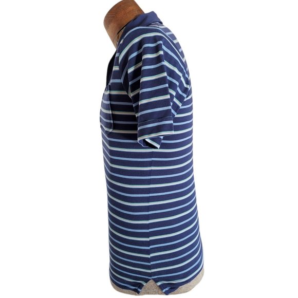 VTG PAULY & FORBES Mens Horizontal Striped Jersey Knit Polo Shirt Size Small - Picture 5 of 9